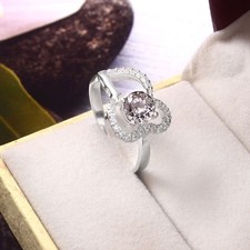 Super Quality White Sapphire Gemstone 6x6MM, 925 Sterling Silver Engagement Ring