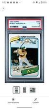 1980 Topps Rickey Henderson Rookie Card #482 PSA Graded Oakland Athletics MLB. rookie card picture