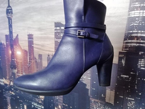 Women Ecco Boots Navy Leather 40 #3QY5
