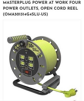Masterplug OMA501314G4SL/OWHB 50 ft Extension Cord Reel - Green