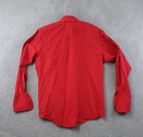 Lucasini Men’s Red Long Sleeve Shirt, Size 16 1/2 (34-35) - Picture 8 of 12