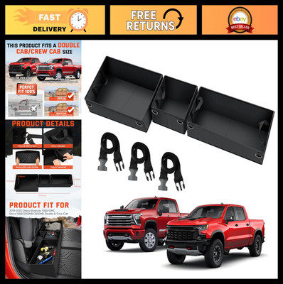 Foldable Under Seat Storage Organizer for Chevy Silverado/GMC Sierra 1500/2500HD