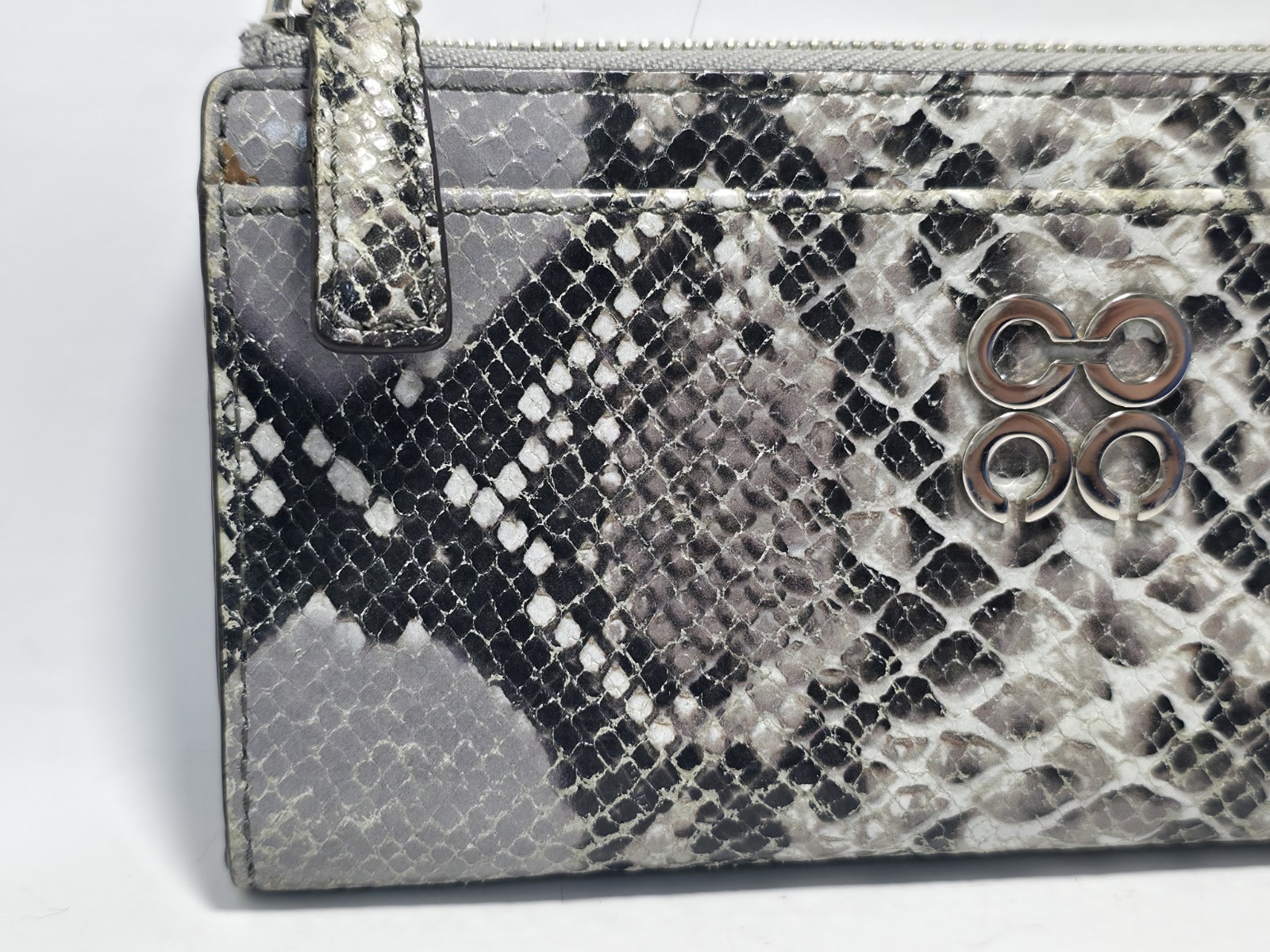 Coach Julia OP Art Embossed Python Print Zip Arou… - image 2