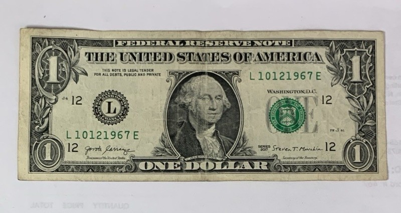 BIRTHDAY/ANNIVERSARY $1.00 CURRENCY Note 10-12-1967
