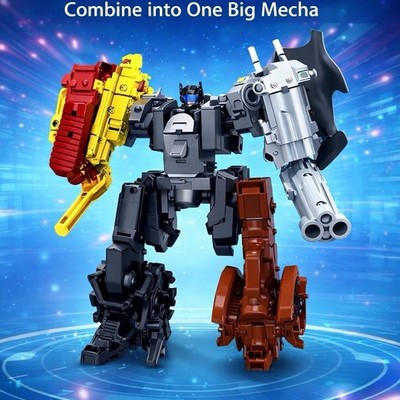  Kids Transforming Robot Toy Set   5-in-1 Combine Robot