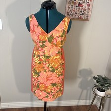 Tracy Feith For Target Orange & Pink Floral Sleeveless Dress Size 7