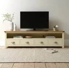 SEE DESC Cotswold Company Cream Oak Solid Wood Wooden TV Media Stand Drawer Unit
