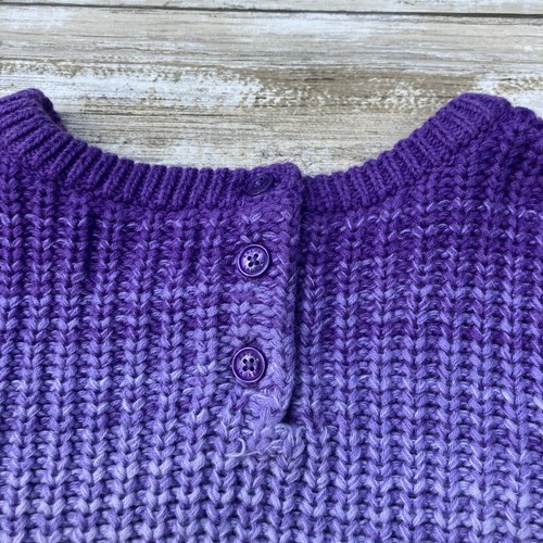 Polo Ralph Lauren Sweater Girls Sz 5 Purple Cotton Ombré Knit Pullover Preppy - Picture 8 of 9