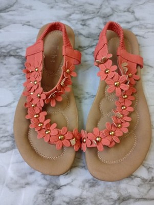 FABS Floral Thong Sandals Size 8