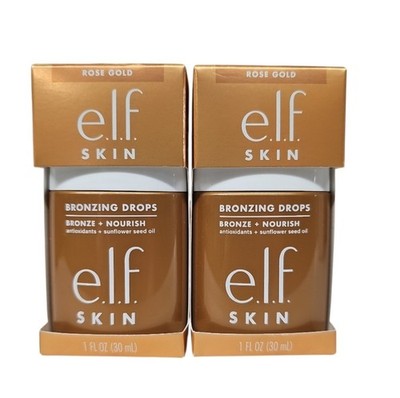 2 Pack e.l.f. elf SKIN Bronzing Drops Liquid Bronzer For Face & Skin - Rose Gold