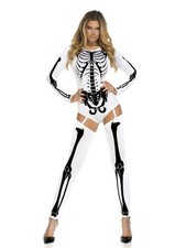 Adult Bone Fide Bone Print Women Skeleton Bod...