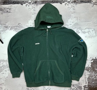 Vetements AW18 Inside Out Zip Up Men s Hoodie Size L Very Rare Green Y2K Style