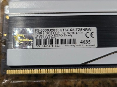 G.SKILL Trident Z5 NEO RGB 32GB (2x16GB) 6000 MT/s *CL28* (AMD
