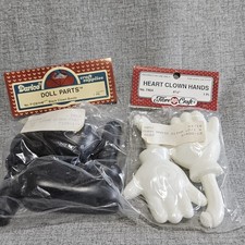 Clown Doll Supplies Vintage NOS Clown Boots Hands Fibre Craft doll making