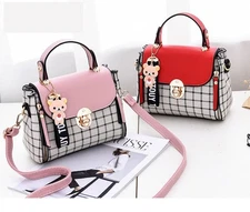 Cute Kawaii Harajuku Korean Lolita Plaid Shoulder Bag Purse Women Handbag Bag