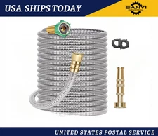 25FT 50FT 75FT 100FT Flexible Stainless Steel Garden Hose for Outdoor Use