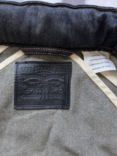 Levis Jacket Mens Med Commuter Reflective Denim Vented Trucker Biker Pockets - Picture 6 of 10
