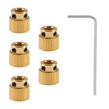 Aokin Brass Extruder Wheel Gear 40 Teeth Drive 3D Printer 5 Pcs 