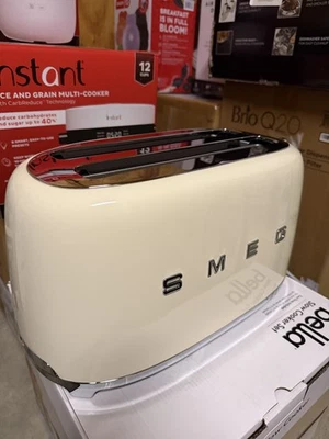 SMEG TSF02CRUS 2 Slice Toaster Cream Retro Stainless Steel Open Box Unused - Image 1 of 4