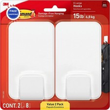 Command 15 Lb XL Heavyweight Wall Hook Heavy Duty Damage Free Hanging Adhesive