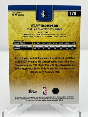 2025/26 TOPPS BASKETBALL KLAY THOMPSON GOLDEN MIRROR SP NO. 170