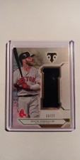 2018 TRIPLE THREADS DUSTIN PEDROIA JUMBO JERSEY #'D 13/27 BOSTON RED SOX