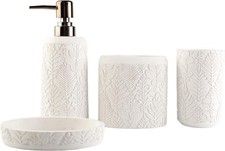 Bathroom Accessories Set,Toothbrush Holder,Farmhouse Decor,4 Pcs Resin