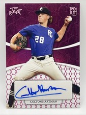 2022 LEAF PERFECT GAME JUST COLTON HARTMAN PINK REFRACTOR 2/3 AUTO