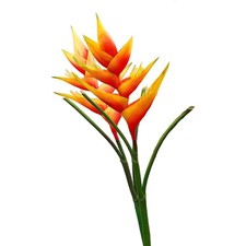4 PCS Artificial Heliconia 33.5 Inch Fake Bird Of Paradise Orange Floral Decor