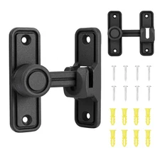 Kitmose Sliding Barn Door Lock Latch Hardware, 90/180 Degree Dual Barn gate L...