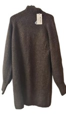 NA-KD Women's Dress Size XS UK Oversized Knitted Polo Casual Coffee