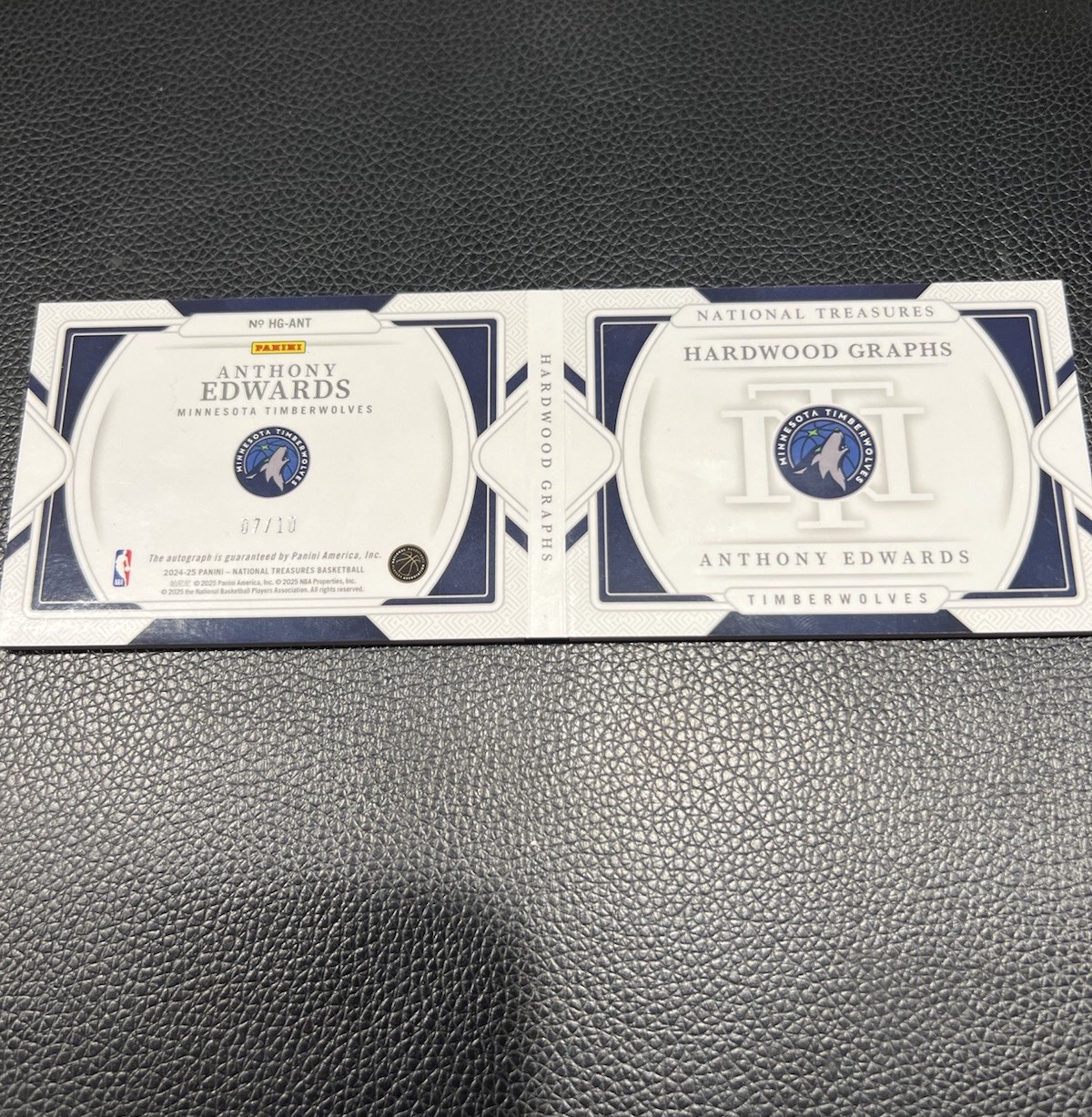 2024 National Treasures Gold /10 Hardwood Graphs Anthony Edwards Auto view 6