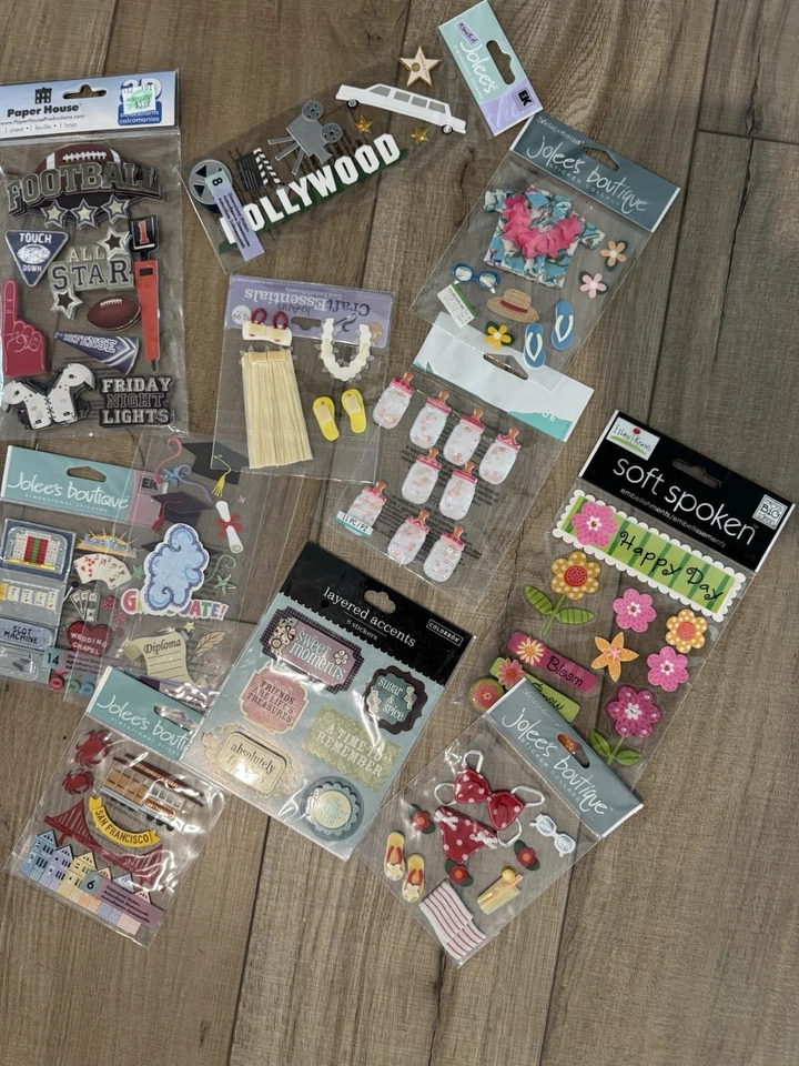 Scrapbook Set Lot - Stickers - Last Lot Mixed Themes 3D Dimensional Destination - Image 2 of 3