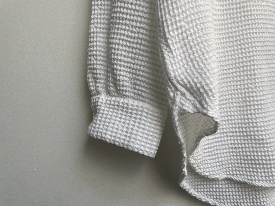 Engineered одежды вафельной ткани рубашка на пуговицах размер 2 новый с Ярлыками белый яркий - Изображение 2 из 4