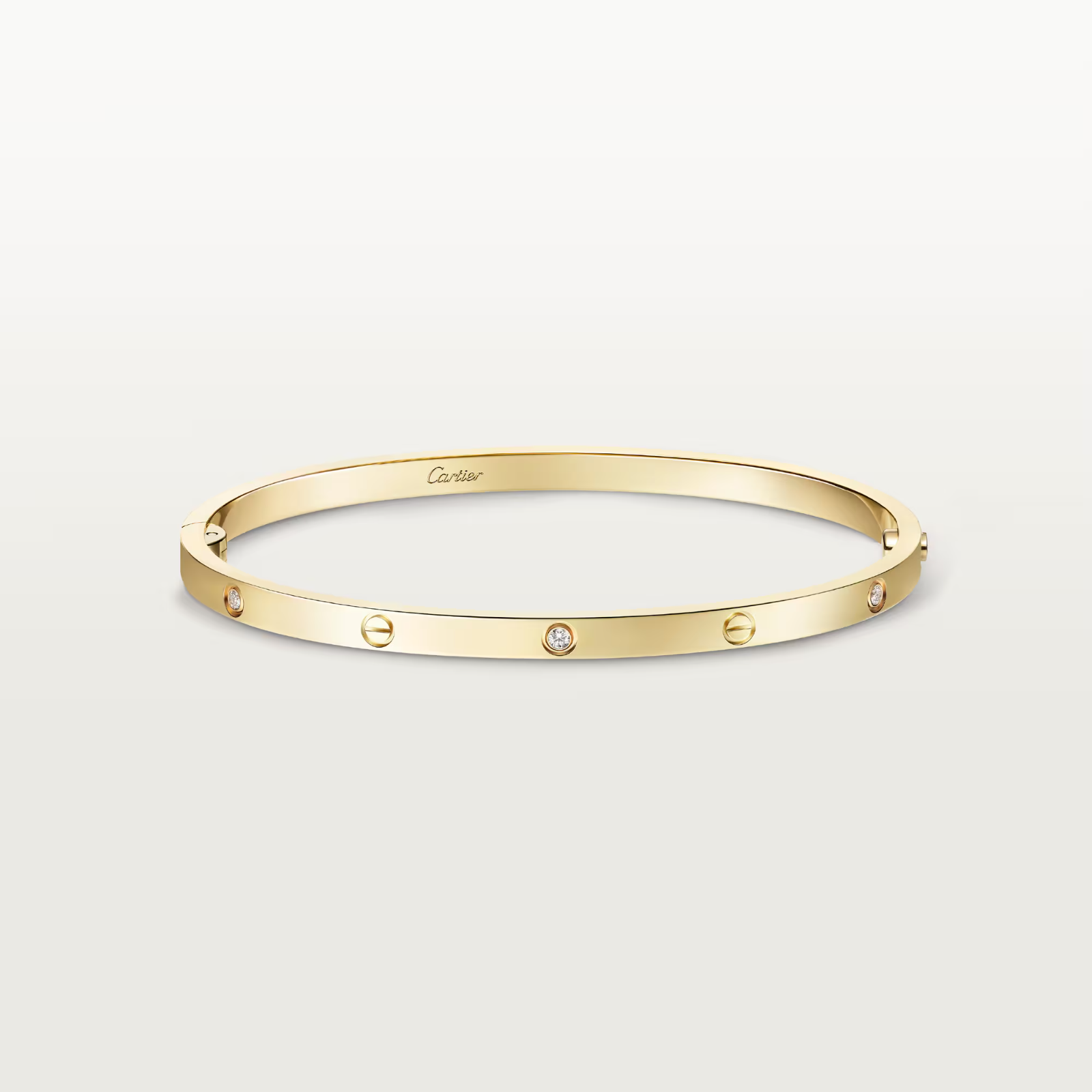 Authentic Cartier LOVE Bracelet SM 18K Yellow Gold 6 Diamonds Size 17 w/ Box