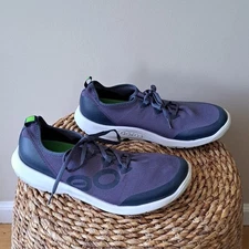 Oofos Mens OOMG Blue Stretch Knit Athletic/Athleisure Sneakers S-12