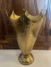 Brass Umbrella Shaped Umbrella Cane Stand. Hollywood MCM 18 1/2 Inches Tall.
