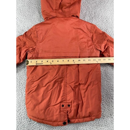 Zara Boys Jacket 5 (110) Orange Parka Hooded Quilted Full Zip Snap Sherpa Lined - Picture 14 of 18