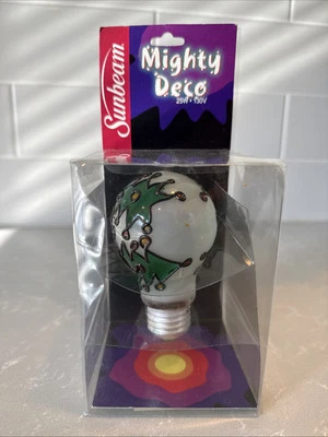 NEW RARE VTG Sunbeam Mighty Deco Festive Christmas Tree Bulb Retro Light 25 Watt - Image 1 of 4