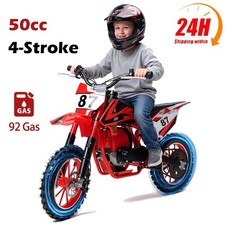 50cc 4-Stroke Kids Gas Dirt Bike Red Colors- NEW RELEASE !!