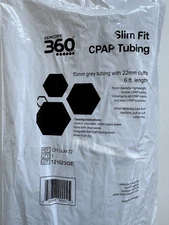 Gemcore 360 Slim Fit CPAP Tubing 6ft, 15mm w/22mm Cuffs - Factory Sealed Package