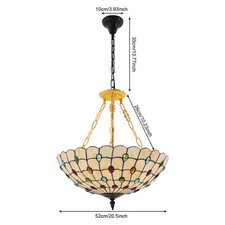 Tiffany Style Pendant Fixture Hanging Pendant Lamp Stained Glass Ceiling Light