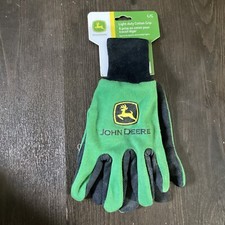 John Deere Work Gloves Light Duty Cotton Grip Gardening 1 Pair Size Large