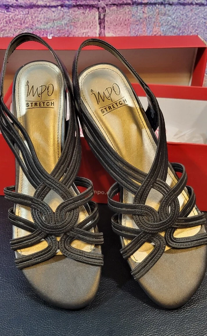 Impo roma stretch slingback wedge sandals sales