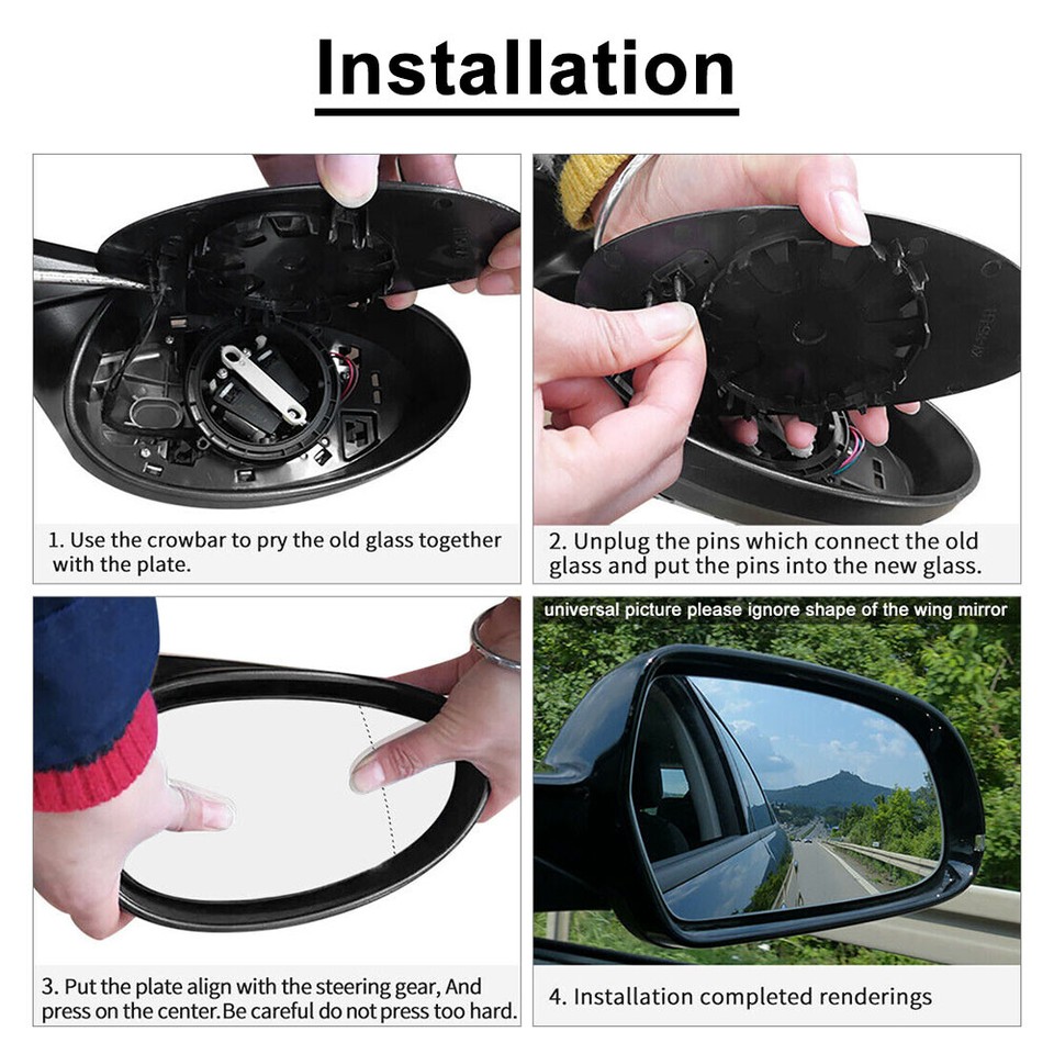 2x Side Door Mirror Glass Heated For Land Rover Discovery 3 & Range