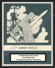 GUNNER'S MATE M Rate Print 3 Personalized on Canvas US Navy Veterans