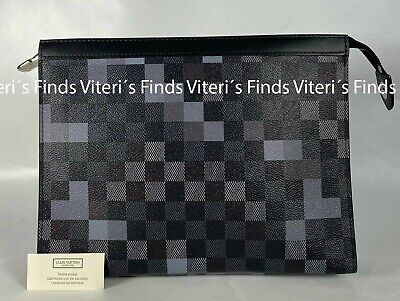 Auth Brand NEW Louis Vuitton Pochette Voyage MM Damier Graphite Pixel  Canvas Bag 