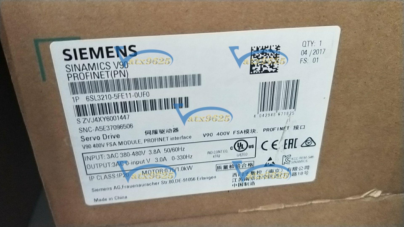 1PCS SIEMENS servo drive 6SL3210-5FE11-0UF0 New