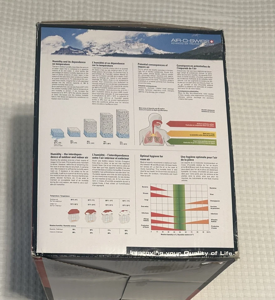 Air-O-Swiss AOS 7144 Ultrasonic Humidifier Warm Or Cool Mist Ag+ Anti microbial. - Image 3 of 4