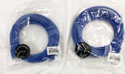 Set 2 Cat5 20 ft feet Cable CAT5e LAN Network Ethernet Router Switch Patch cord 